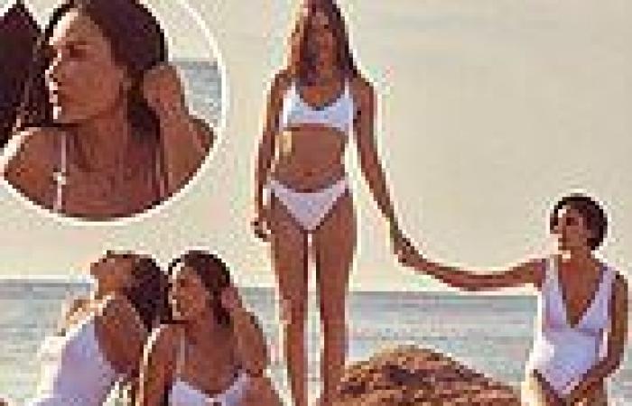 Summer send-off! Demi Moore and daughters stun in white swimsuits as they ...