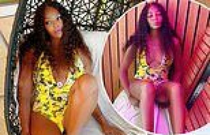 Naomi Campbell, 51, shows off her age-defying physique in a plunging yellow ...