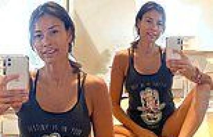 Makeup-free Melanie Sykes, 51, showcases her toned sun-kissed legs in a relaxed ...