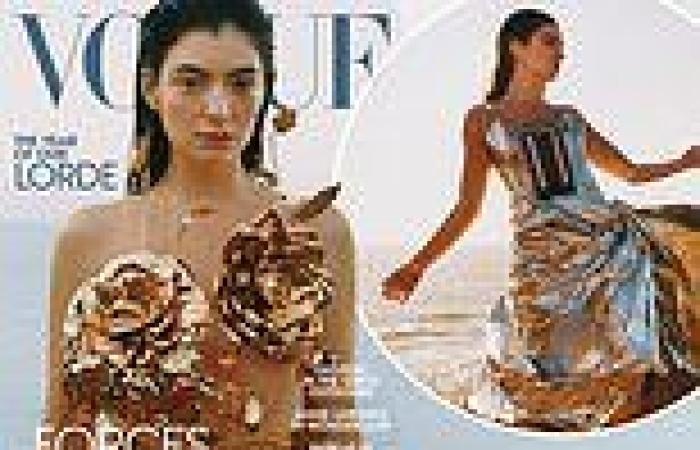 Lorde covers up with gold flowers on the cover of Vogue's October issue