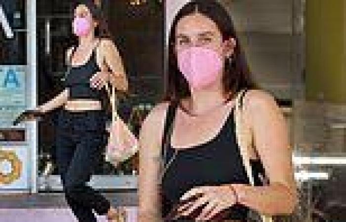 Scout Willis flashes her toned abs in a cropped tank top as she left a nail ...