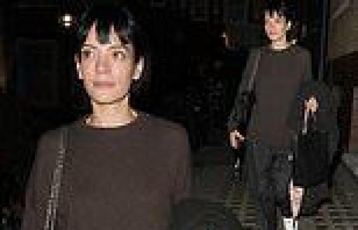 Lily Allen looks stylish in a brown jumper and baggy black trousers after West ...