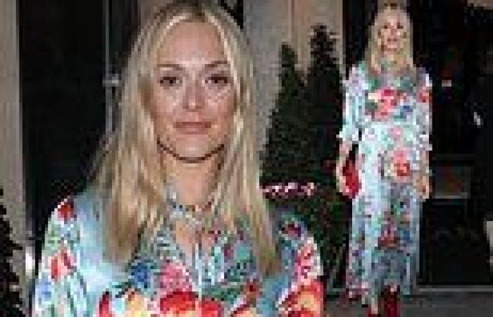 Fearne Cotton cuts a chic figure in a blue tea dress as she supports the Young ...
