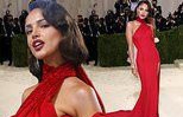 Eiza Gonzalez pays homage to Ava Gardner in scarlet Versace gown with high ...