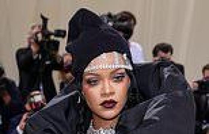 Rihanna is fashionably LATE to the Met Gala in a billowing black dress