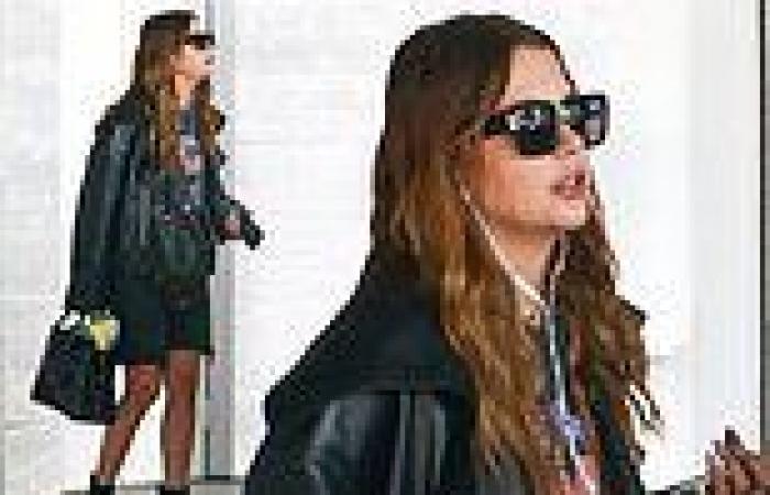 Ashley Benson dons motorcycle jacket at Miami airport after her ex G-Eazy was ...