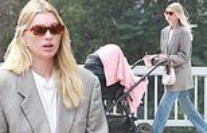 Elsa Hosk spotted out for a stroll with her baby daughter Tuulikki after ...