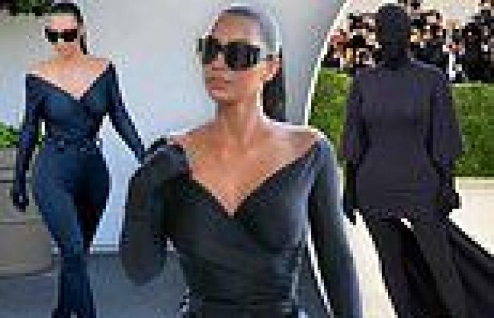 Kim Kardashian dons dramatic black Balenciaga to CVS... bringing her wild Met ...