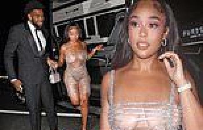 Jordyn Woods puts on a VERY racy display in revealing chain dress as she ...