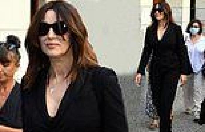 Monica Bellucci, 56, cuts a stylish figure in a black blazer and matching ...