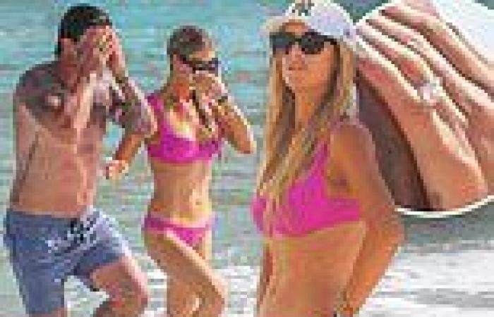 Christina Haack EXCLUSIVE: She wears a huge diamond ring while on the beach ...