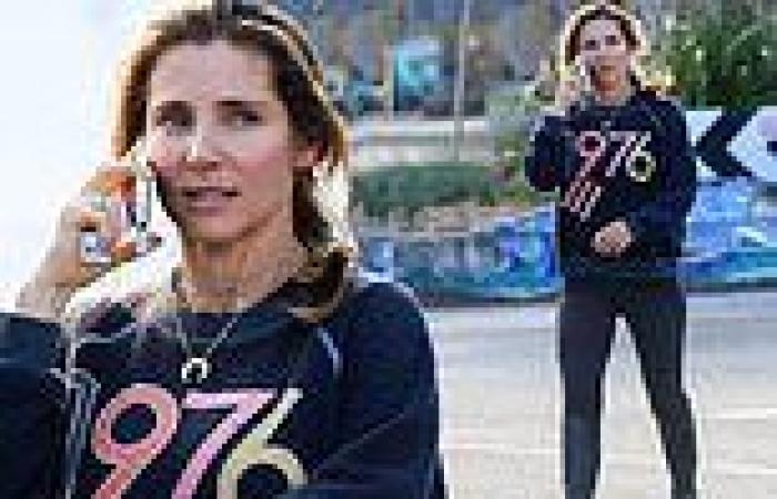 Elsa Pataky, 45, shows off her youthful good looks during a makeup-free outing ...