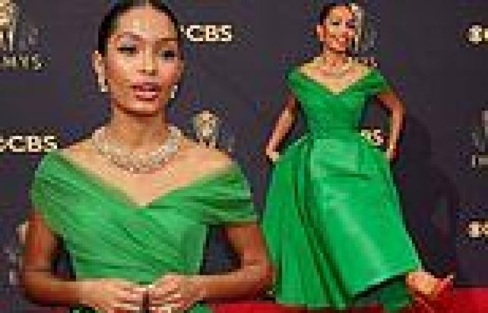 Yara Shahidi looks gorgeous in a green Dior dress at the 73rd annual Emmy ...