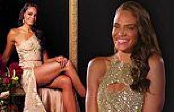 Michelle Young smolders in a glittering gold gown as she looks for love in The ...