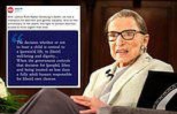 ACLU is slammed for altering Ruth Bader Ginsburg quote on abortion rights to ...