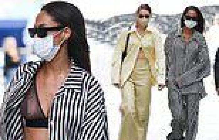 Joan Smalls shows off her style in sheer bralette as she leaves Max Mara show ...