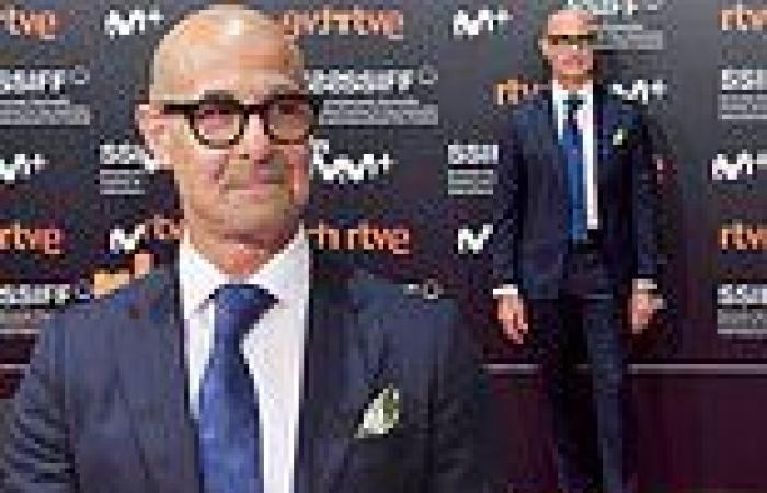 Stanley Tucci, 60, looks dapper in a navy suit at La Fortuna screening at San ...