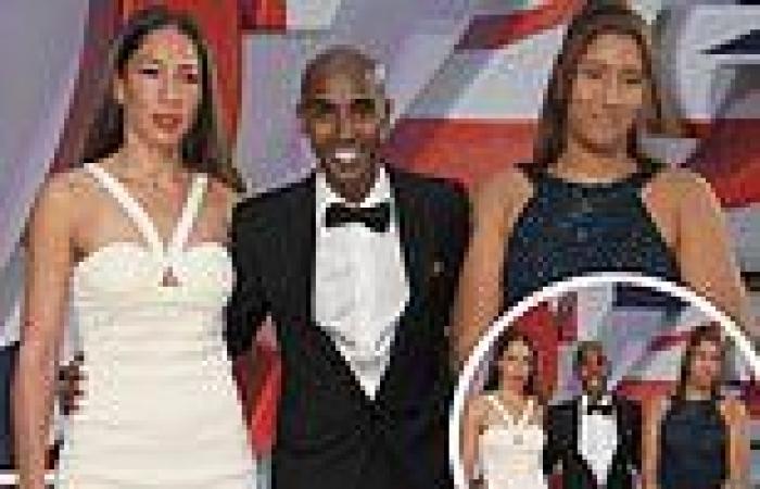 Mo Farah is joined by glamorous wife Tania Nell and daughter Rhianna at the No ...