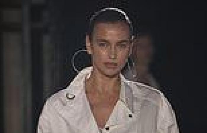 Irina Shayk commands attention in a white boilersuit at Isabel Marant's show