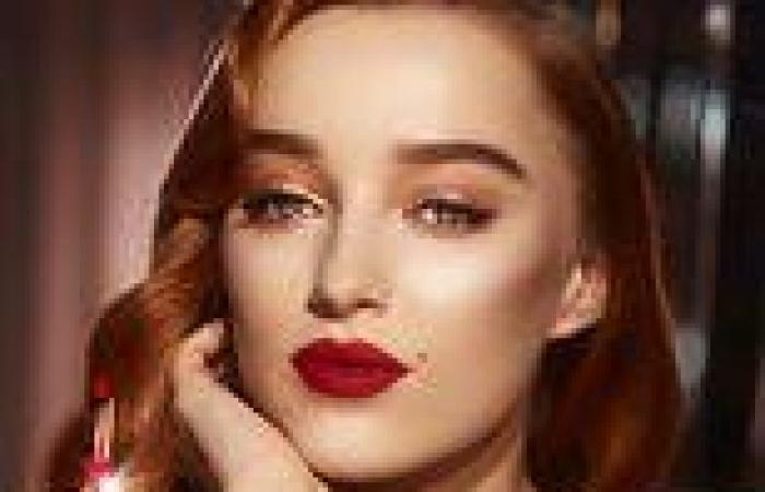 Phoebe Dynevor oozes Hollywood glamour with a sultry red lip
