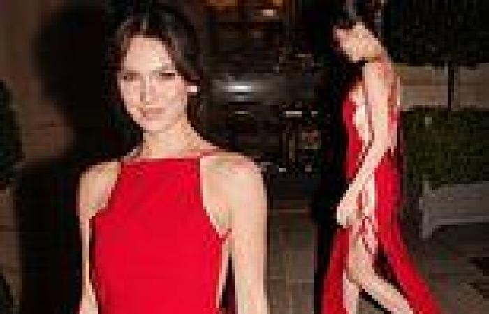 Maya Henry flashes her sideboob in backless scarlet dress with a VERY racy ...