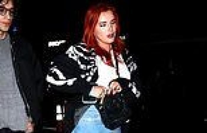 Bella Thorne shows off her cutting edge style in high-waisted jeans