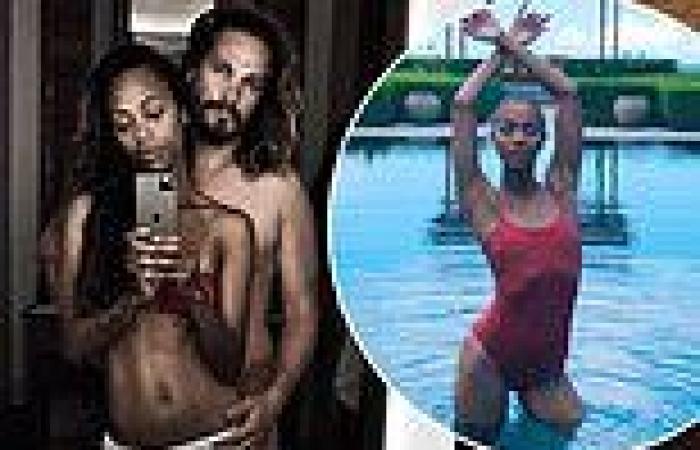 Bikini-clad Zoe Saldana gets cosy with her NUDE husband Marco Perego