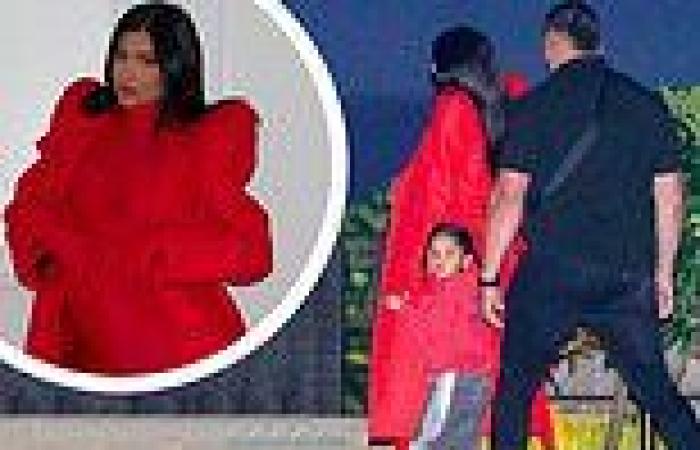 Pregnant Kylie Jenner holds daughter Stormi's hand as she exits Nobu in Malibu