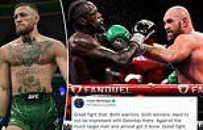 sport news Conor McGregor praises Tyson Fury and Deontay Wilder but stresses that weight ...
