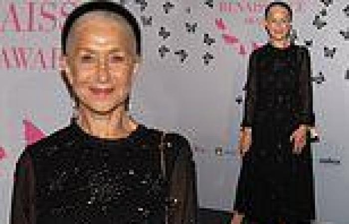 Helen Mirren, 76, exudes elegance in  glittering black dress