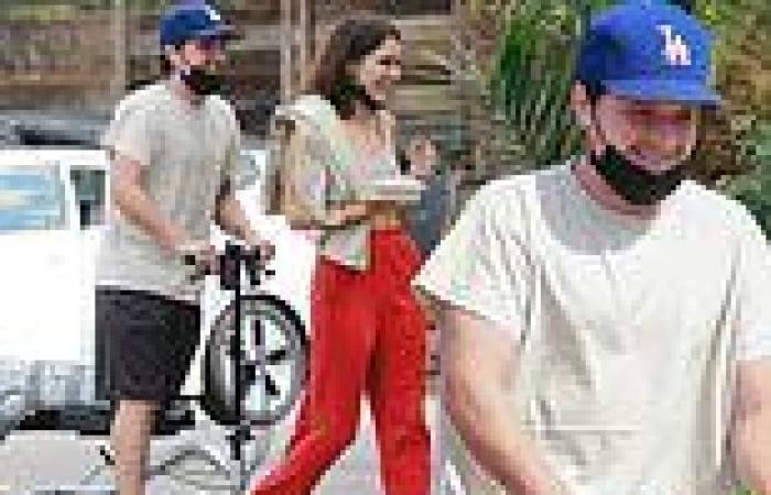 Josh Hutcherson rolls along on a knee walker on lunch stroll in LA with ...