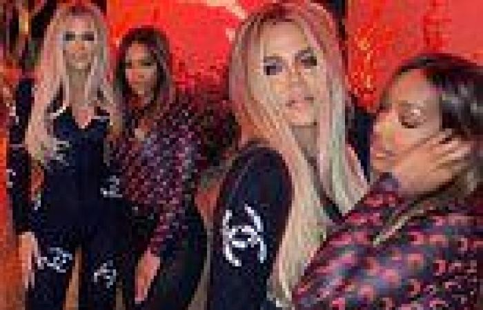 Khloe Kardashian poses up a storm in a Chanel catsuit with BFF Malika Haqq at ...
