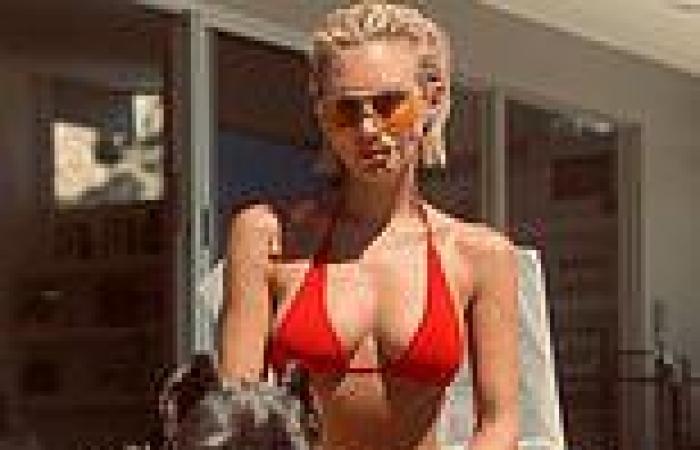 Former Neighbours star Nicky Whelan, 40, shows off her incredible body in a red ...