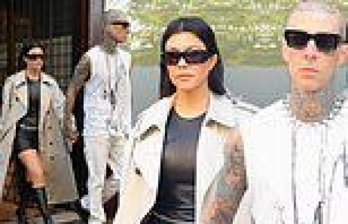 Kourtney Kardashian and Travis Barker show off complementary style in New York ...