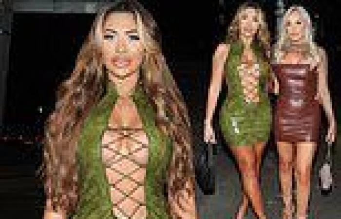 Chloe Ferry sets pulses racing in a busty green bodycon dress as she hits the ...