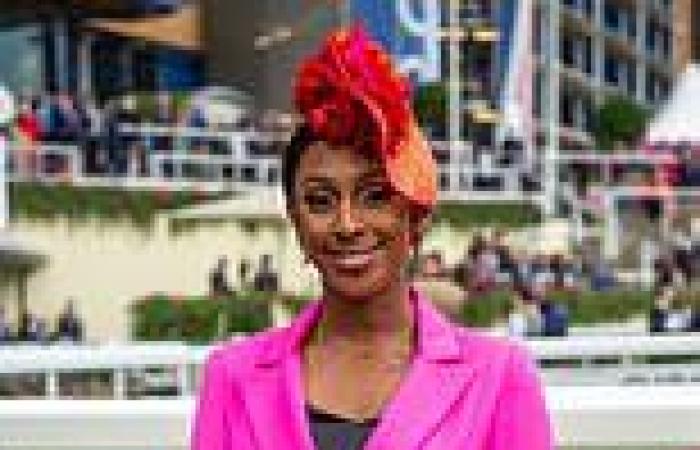Alexandra Burke commands attention as she arrives at Ascot in a fuchsia suit ...