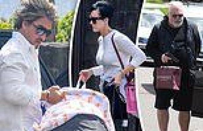 John Ibrahim and model partner Sarah Budge seen for first time with newborn ...