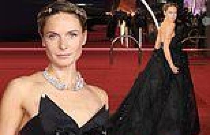Rebecca Ferguson oozes elegance in a billowy black gown for the special ...