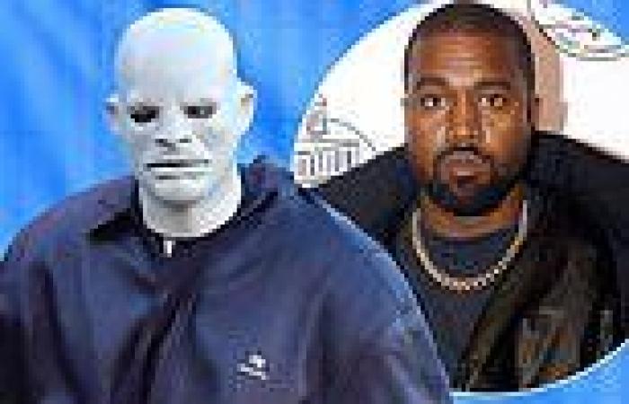 Kanye West dons a spooky mask in Italy