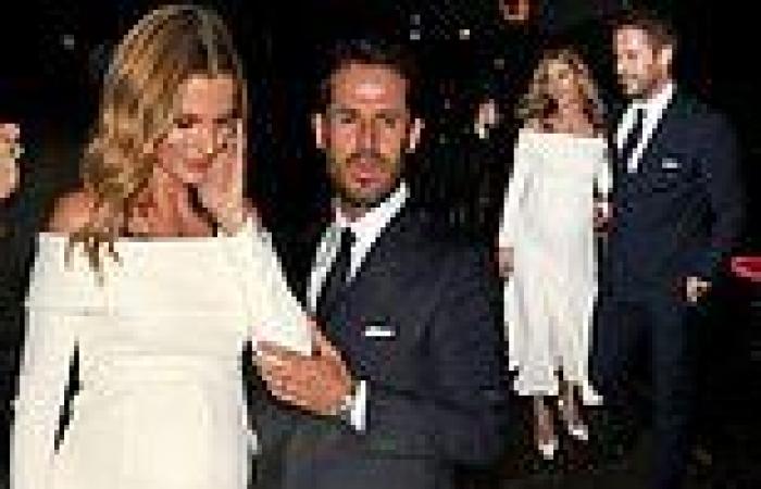 Jamie Redknapp and pregnant bride Frida Andersson are joined by family for a ...