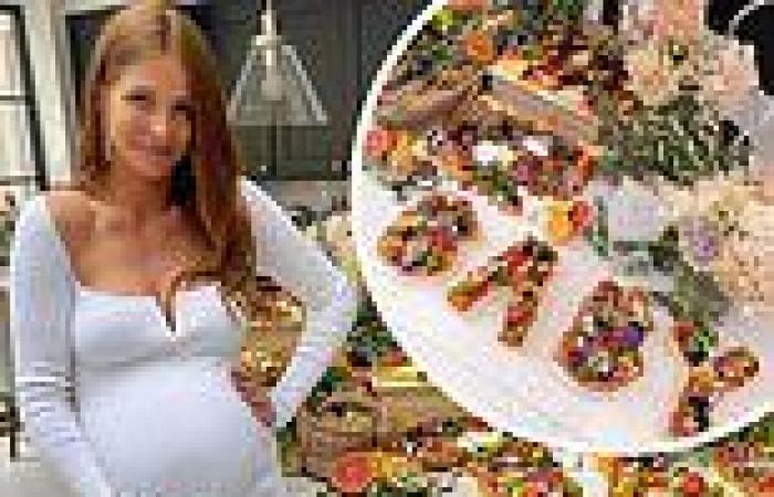 Millie Mackintosh displays her blossoming baby bump in a stunning white dress ...