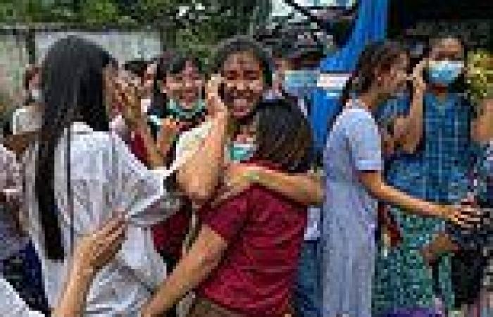 Tearful Myanmar protesters are reunited with their loved ones thousands were ...