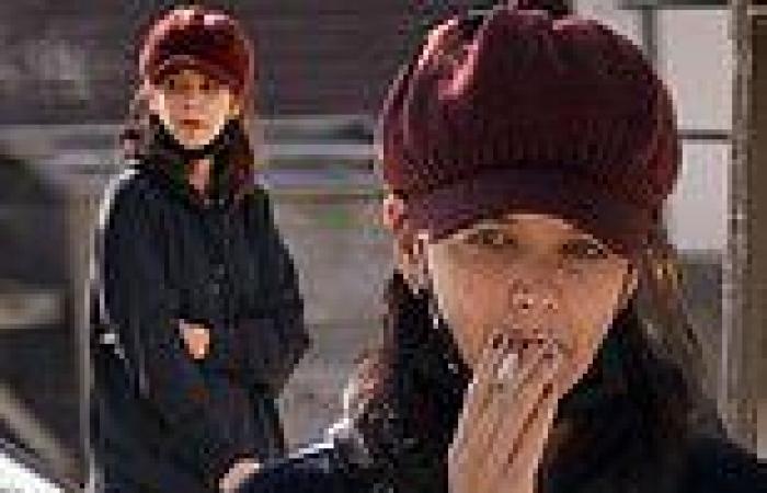 Katie Holmes sneaks away to Brooklyn to smoke a cigarette miles away from ...