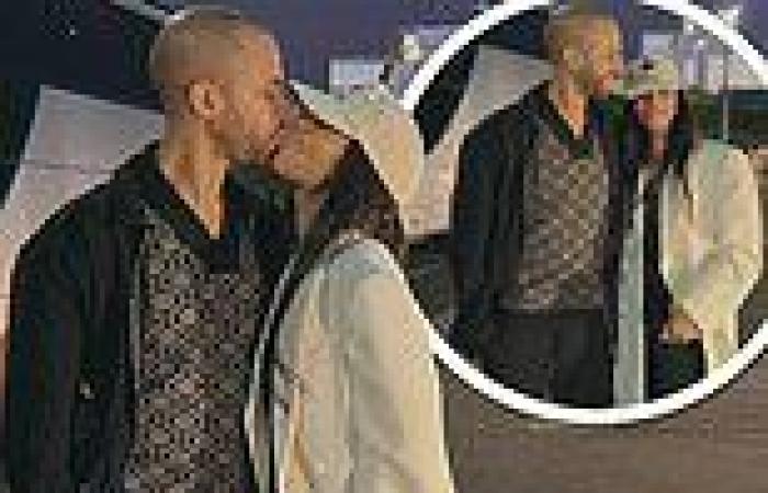 Rochelle Humes locks lips with husband Marvin as JLS tour kicks off