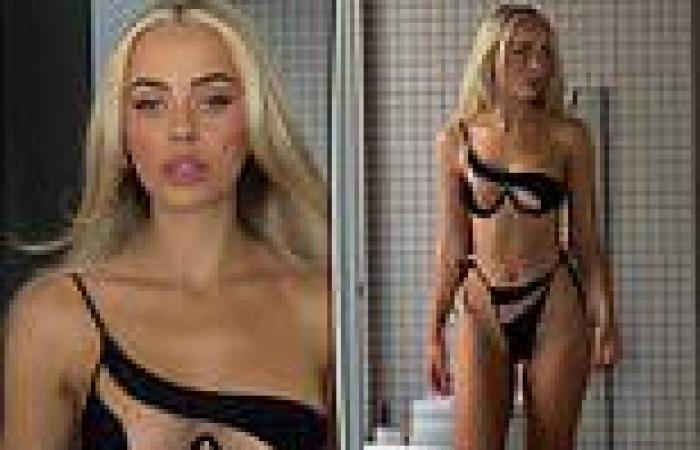 Perth influencer Em Davies slips her frame into a VERY risqué mesh bikini