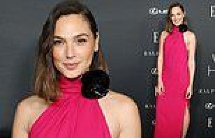 Gal Gadot sizzles in a pink halter dress at ELLE's 2021 Women in Hollywood ...