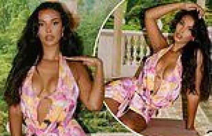 Maya Jama sends pulses racing as she sizzles in extreme plunging floral mini ...