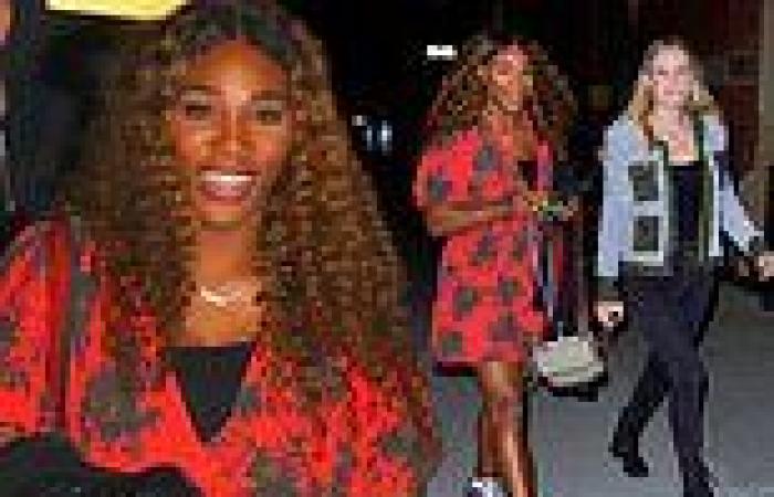 Serena Williams wows in red playsuit at Candice Swanepoel's 33rd birthday in ...
