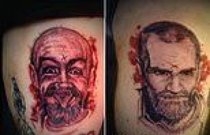 New York couple gets portrait of Charles Manson tattooed on their legs - using ...