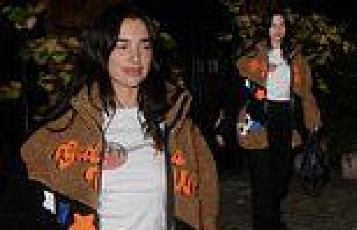 Dua Lipa goes make-up free while donning a brown fleece as she exits Chiltern ...